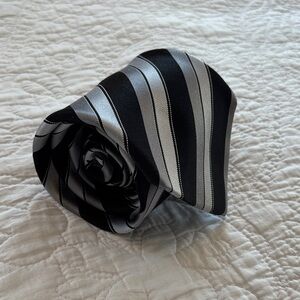 Sean John Black and Silver Diagonal Stripe Tie